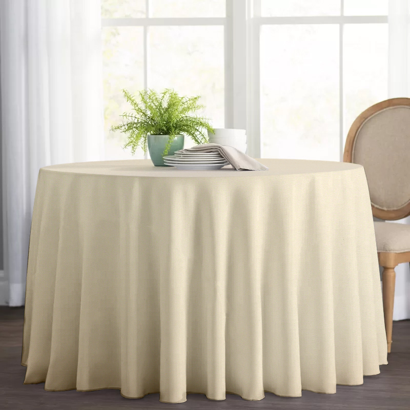 

Круглая скатерть Time Textile рогожка Afina Crema Молочный TT155702r Ø250