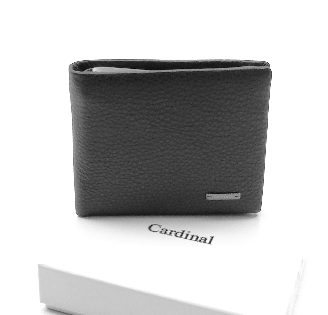 

Мужской кожаный кошелек Cardinal 11,5 x 9,5 x 2,5 см Черный (c231-a/1)