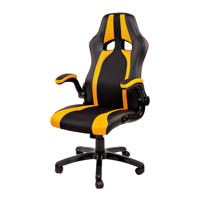 

Кресло геймерское Miskolc black-yellow механизм Tilt, металл, пластик черный/кожзаменитель PU, сетка черный с желтым Goodwin