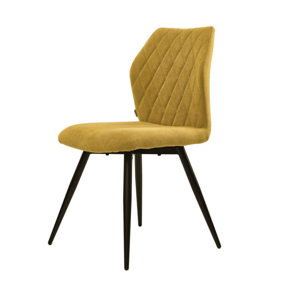 

Стул для кухни, кафе, бара, ресторана Glory металл черный/ткань желтый карри Concepto