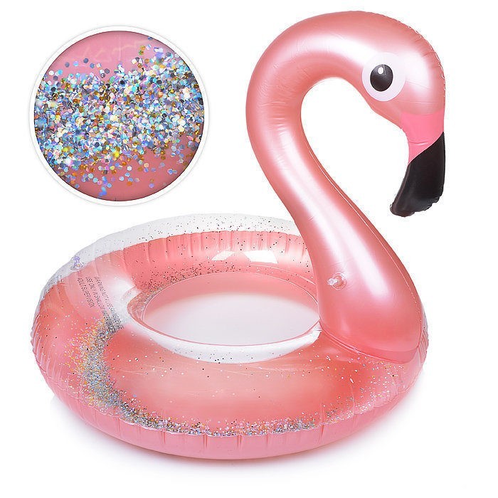 

Надувной круг Summer Toys Фламинго с блестками 116x96 см Розовое золото (5776660)