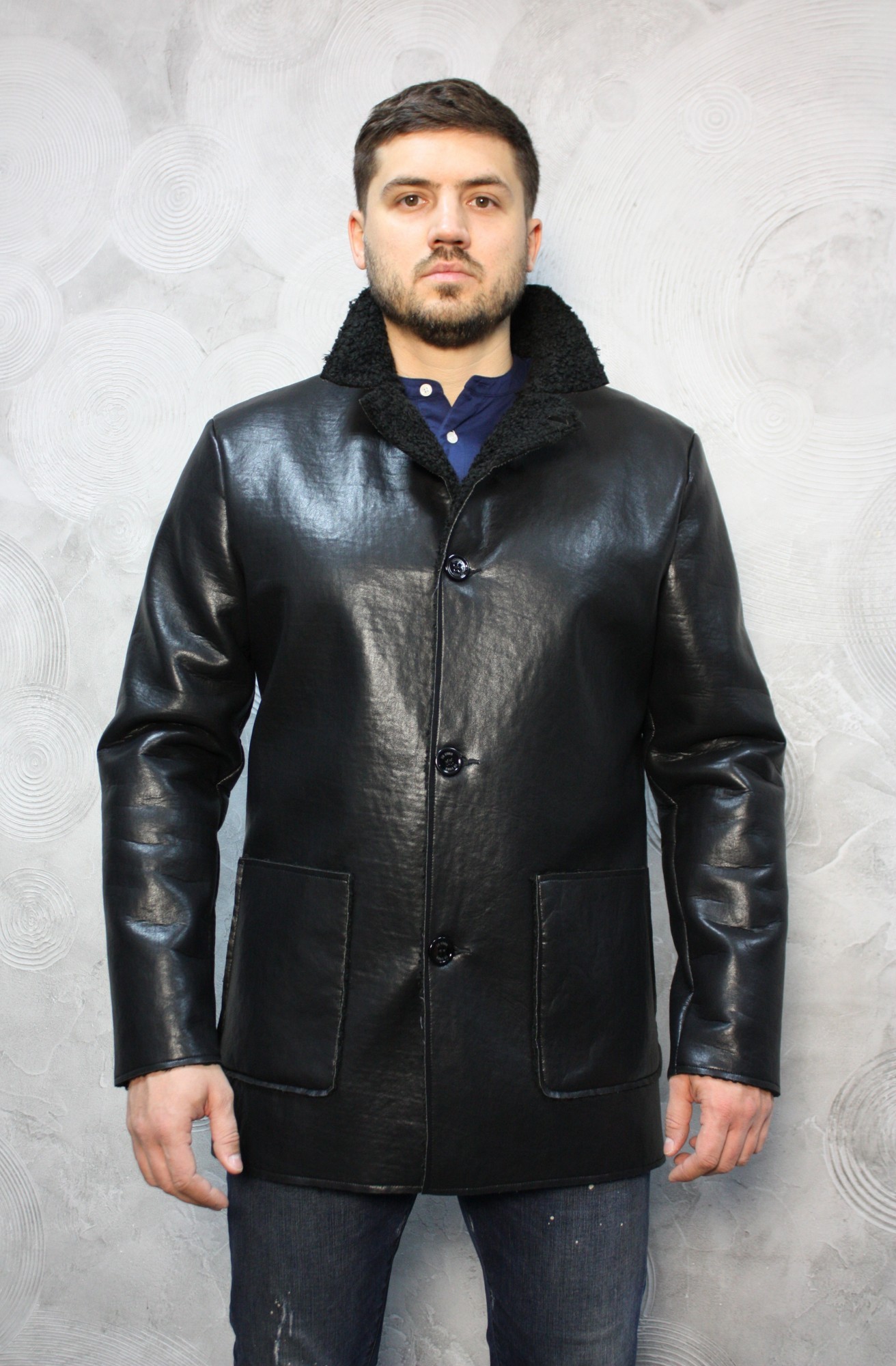 

Дублёнка из экокожи ZIB STUDIO Dubl New  Чёрная, Дублёнка из экокожи ZIB STUDIO Dubl New 4XL Чёрная