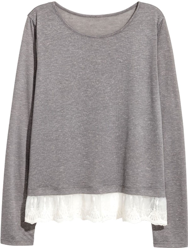

Лонгслив H&M 2hm033000427 L Серый