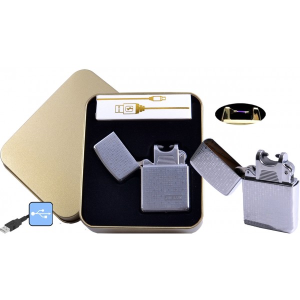 

Электроимпульсная зажигалка в металлической упаковке Jin lun (USB) №4838-3