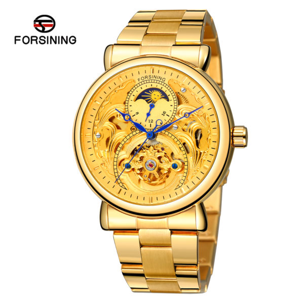 

Мужские часы Forsining Moon Gold