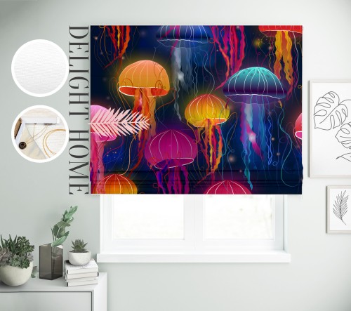

Римская штора с фотопечатью 08-046 система Light I&H Джуси велюр 40*170 см
