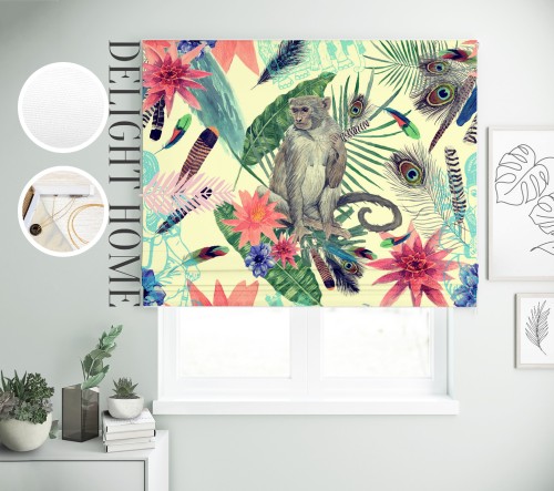 

Римская штора с фотопечатью 15-024 система Light I&H Джуси велюр 160*170 см