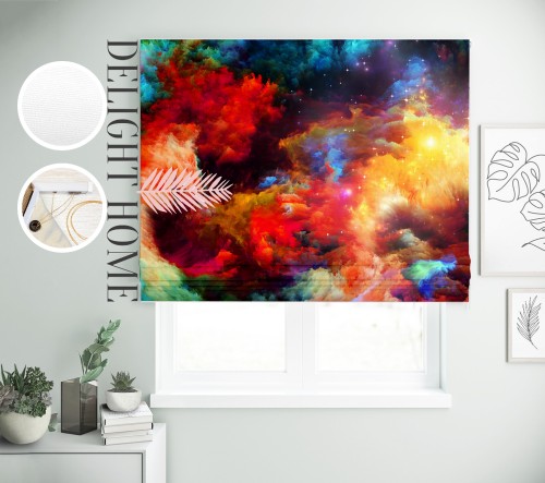 

Римская штора с фотопечатью 07-033 система Light I&H Джуси велюр 170*170 см