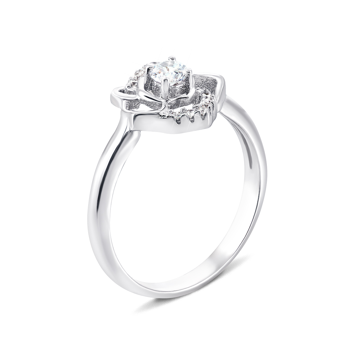 

Серебряное кольцо Цветок с фианитами 17.5 размер 1RI58613-R