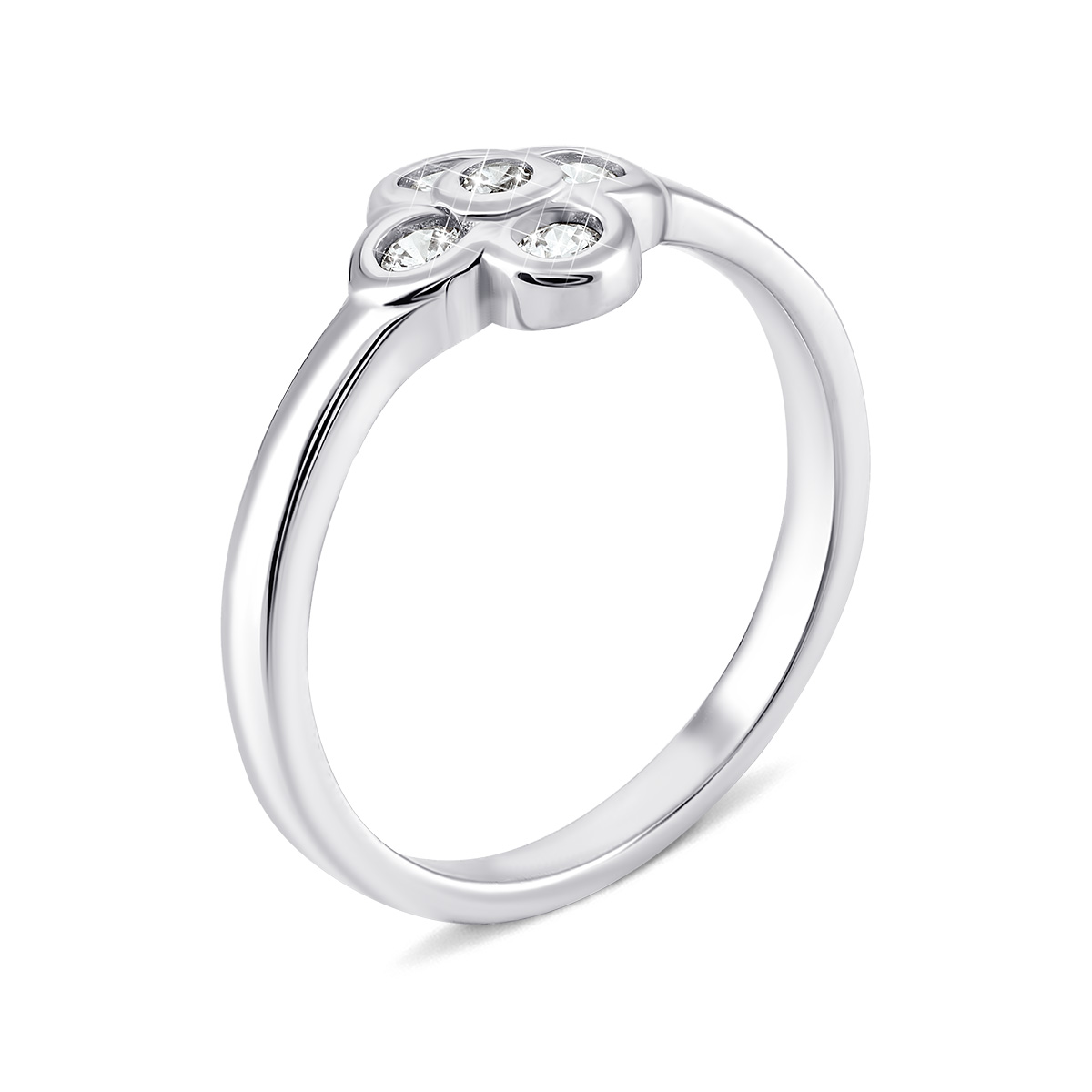 

Серебряное кольцо Цветок с фианитами 15.5 размер 1RI57824-R