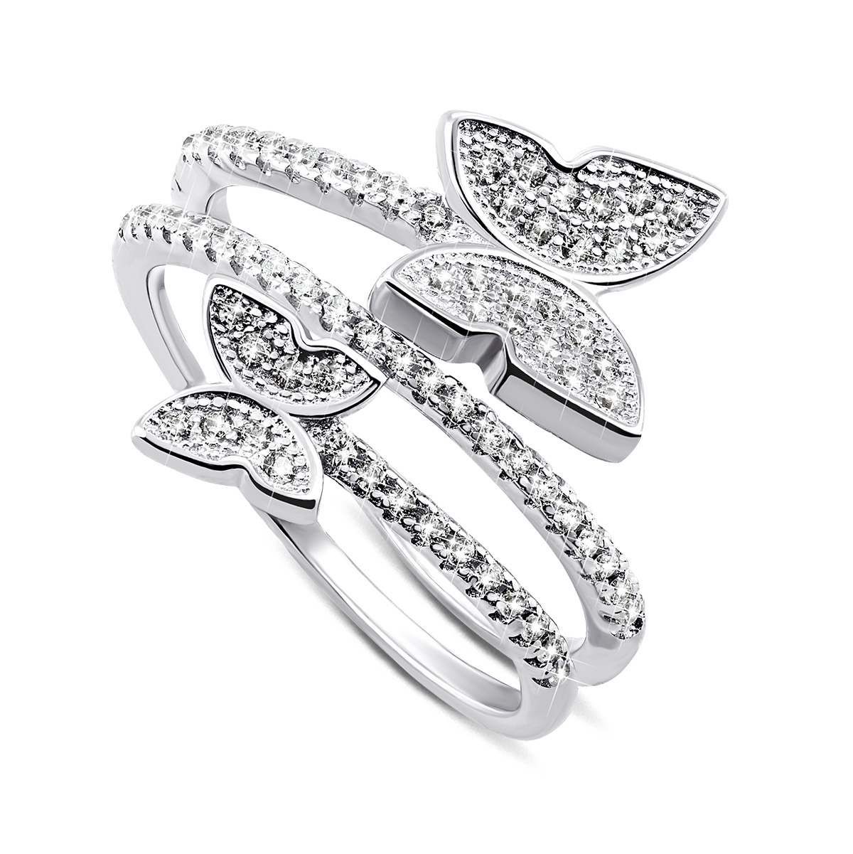 

Серебряное кольцо Бабочки с фианитами 17.5 размер GR4820