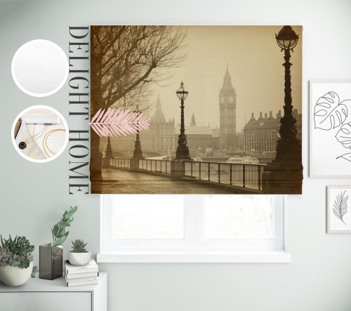 

Римская штора с фотопечатью 05-915 система Light I&H Джуси велюр 40*170 см