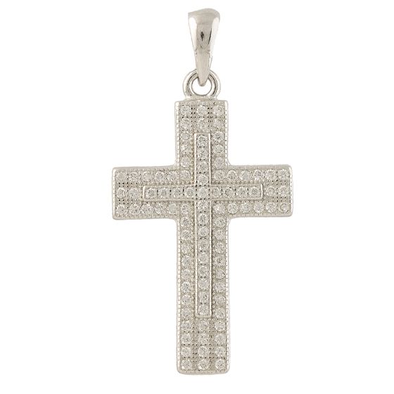 

Серебряный крестик SilverLine с фианитами