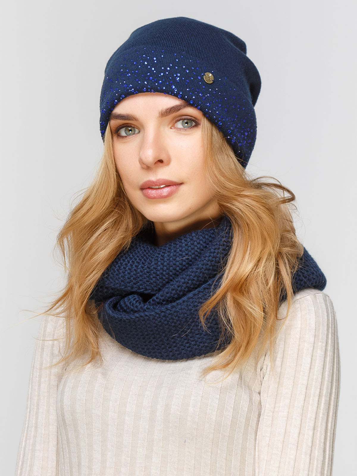 

Комплект: шапка и шарф-снуд Fashion Star 54-60 Синий 6600437