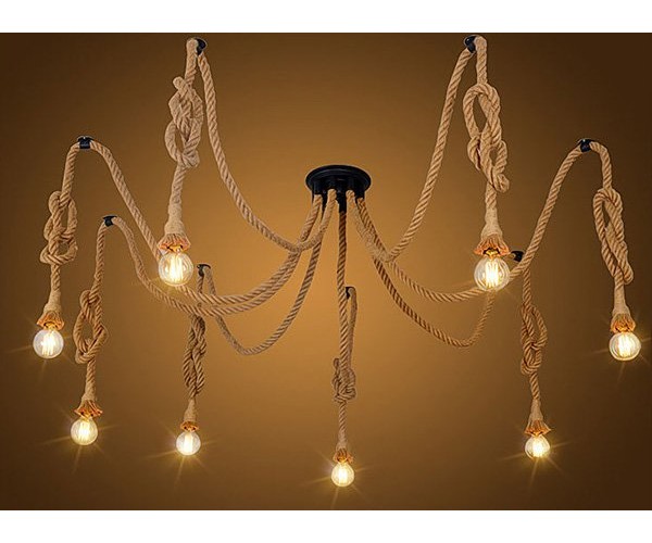

Люстра Industrial Edison Chandelier Rope