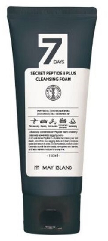 Акція на Очищающая пенка с пептидами May Island 7 Days Secret Peptide 8 Plus Cleansing Foam 150 мл (8809515401669) від Rozetka UA
