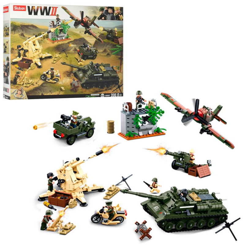 

Конструктор танк SLUBAN военный, фигурка, 998 деталей (M38-B0697)