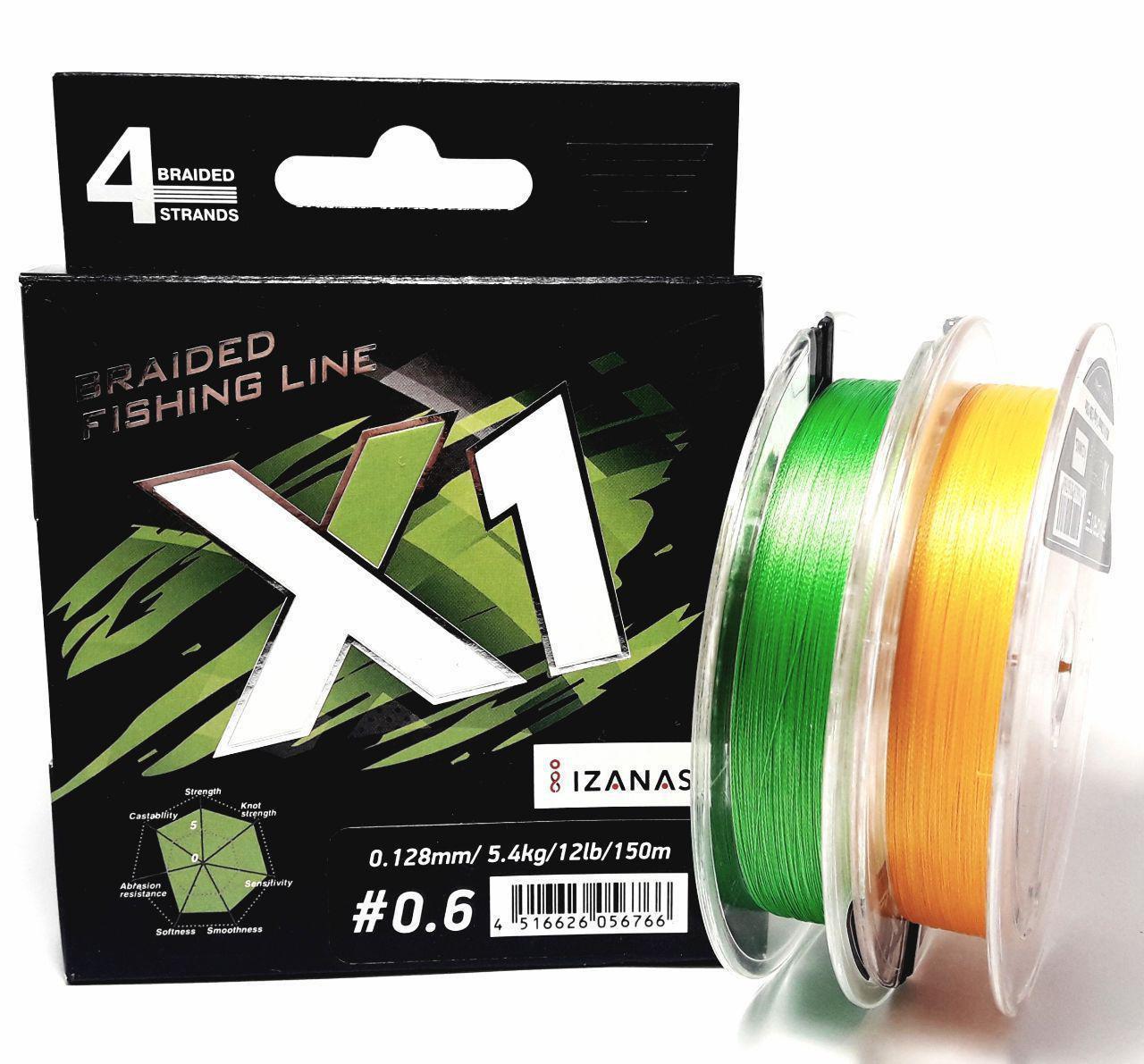 

Шнур Favorite X1 PE 4x 150m (l.green) №0.8/0.148mm 15lb/6.8kg