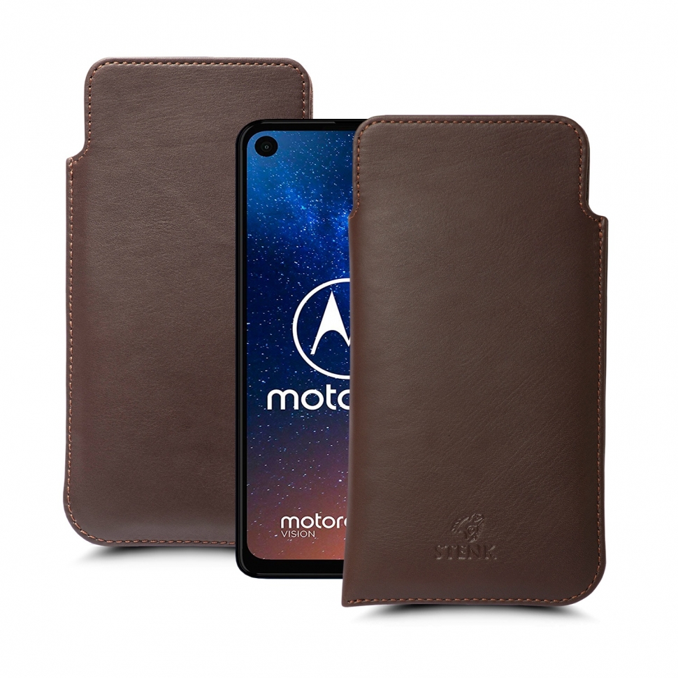 

Футляр Stenk Elegance для Motorola One Vision Коричневый