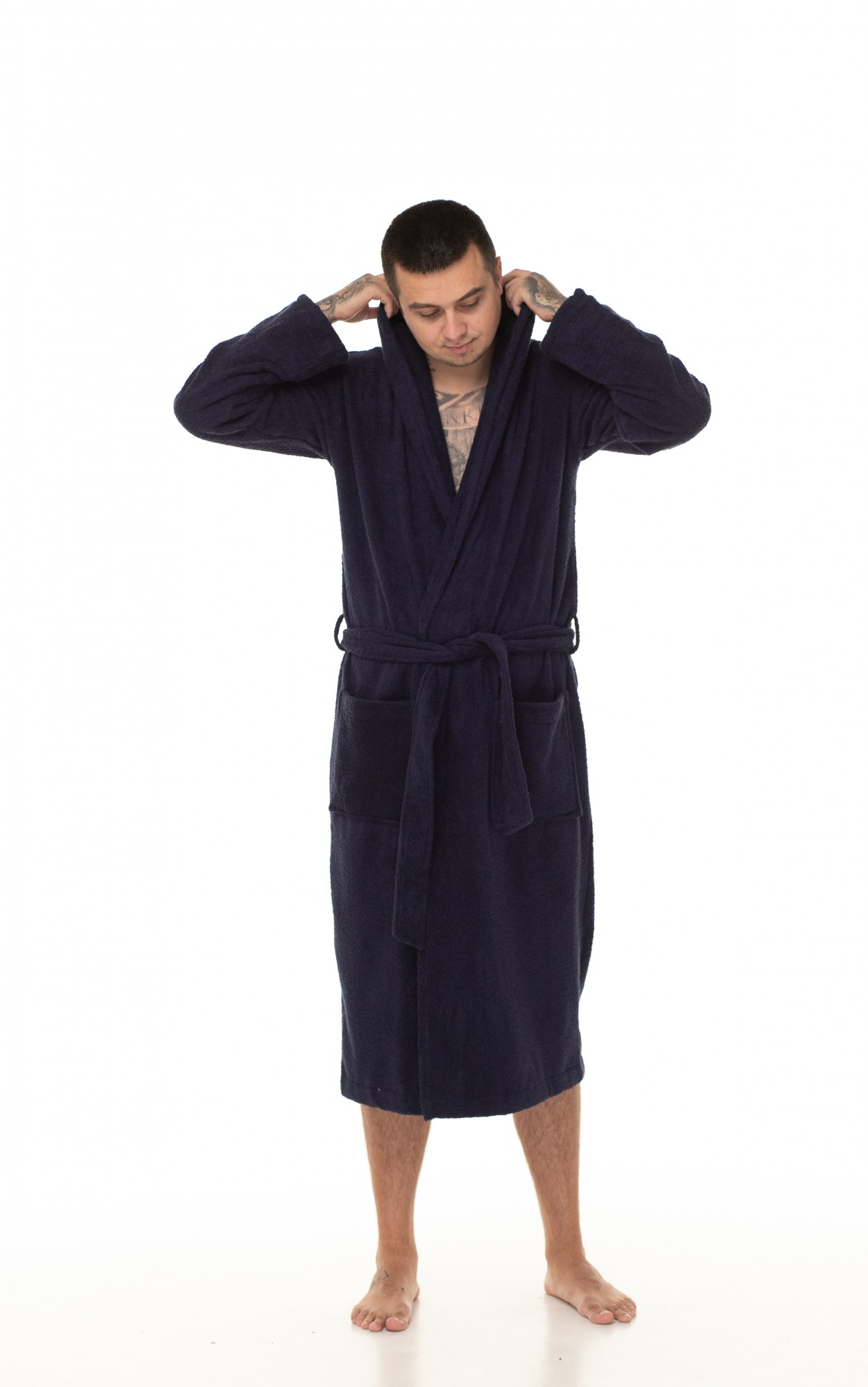 

Мужской махровый халат Comfort Stories XL-XXL Синий 015