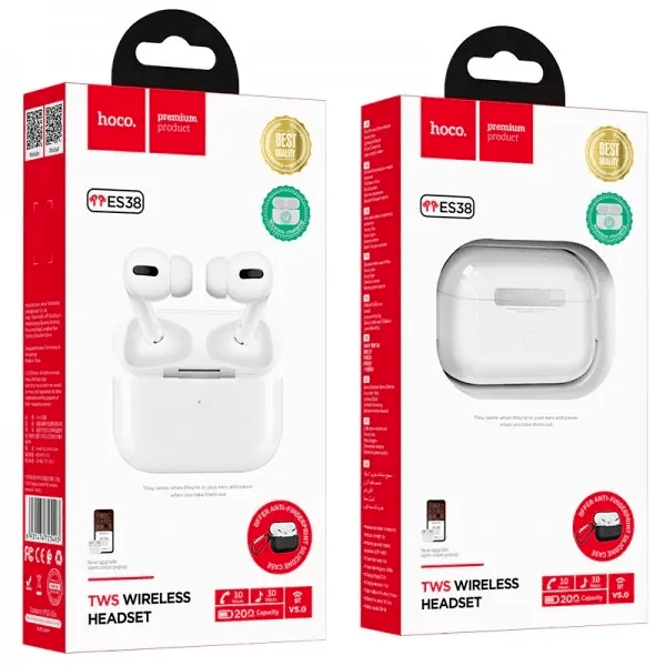 

Беспроводные Bluetooth наушники PRO Hoco ES38 Original White Белые