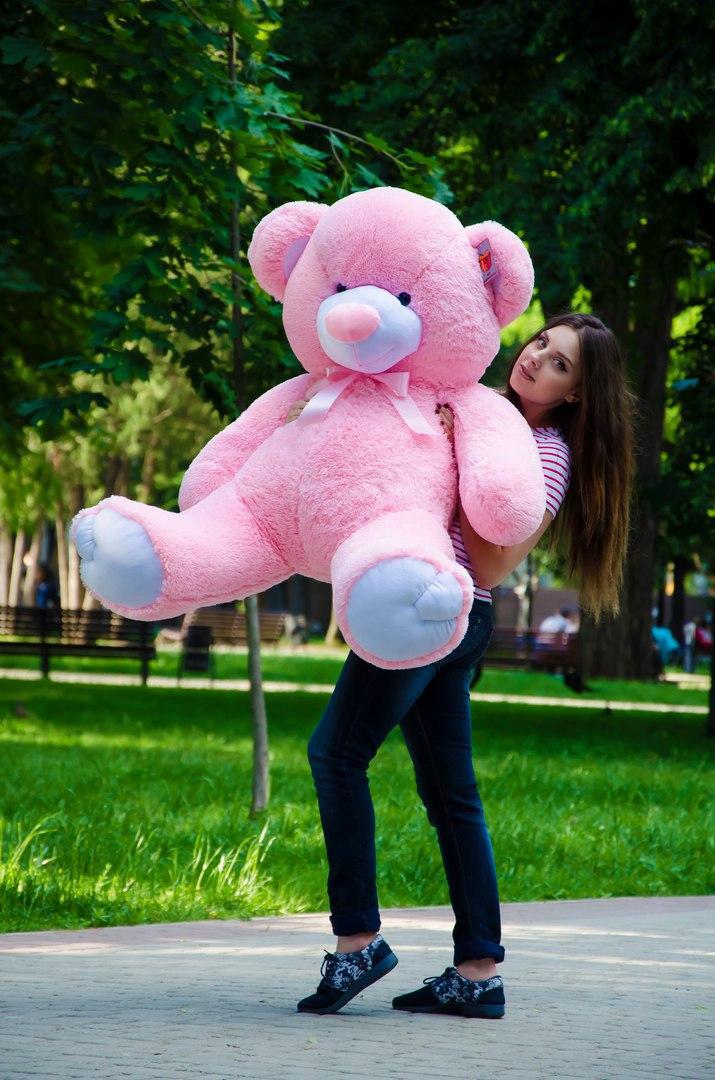 

Мягкая игрушка NEHILO плюшевый мишка Томми 150 см Розовый