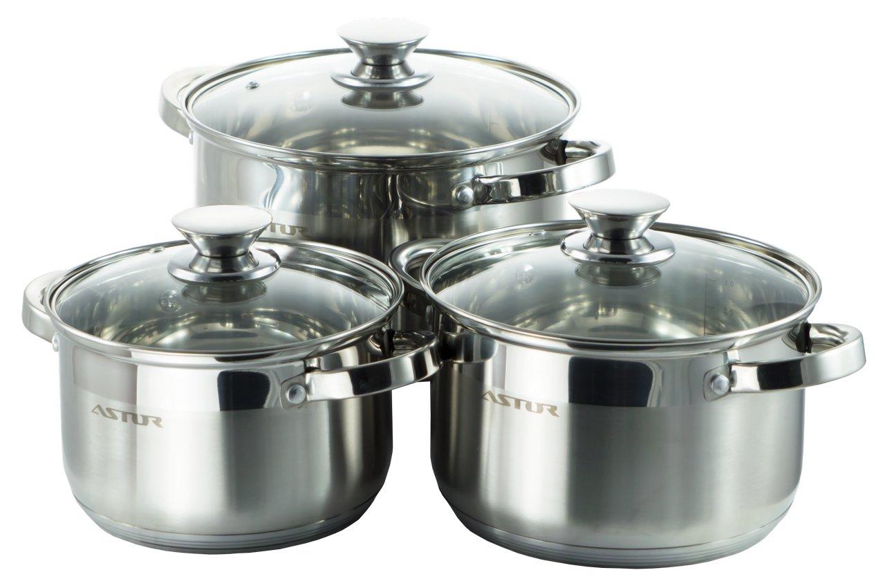 

Набор посуды нержавеющий Astor AST 1703 2,5 x 3,6 x 4,7 л 3 шт.