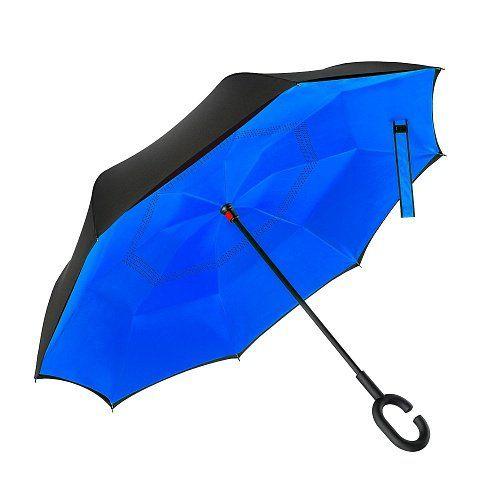 

Зонт наоборот Up-brella умный зонт-трость синий
