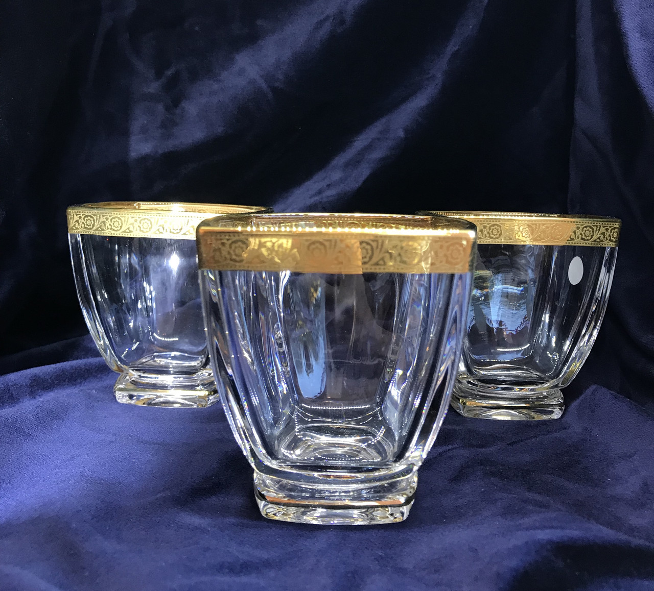 

Стаканы для виски Bohemia Quadro Crystal Gold Чехия 250 мл