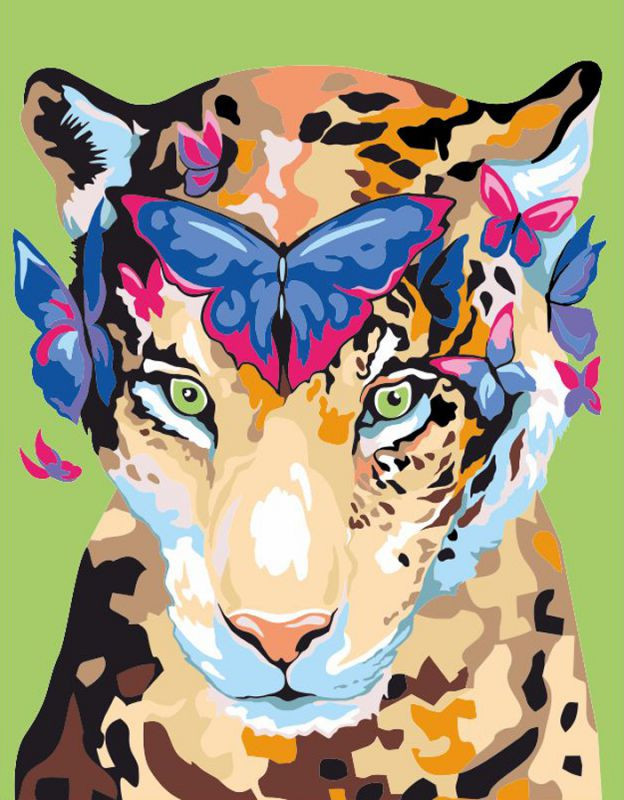 

Картина по номерам Rosa "Jaguar and butterflies" 35х45см N0001360