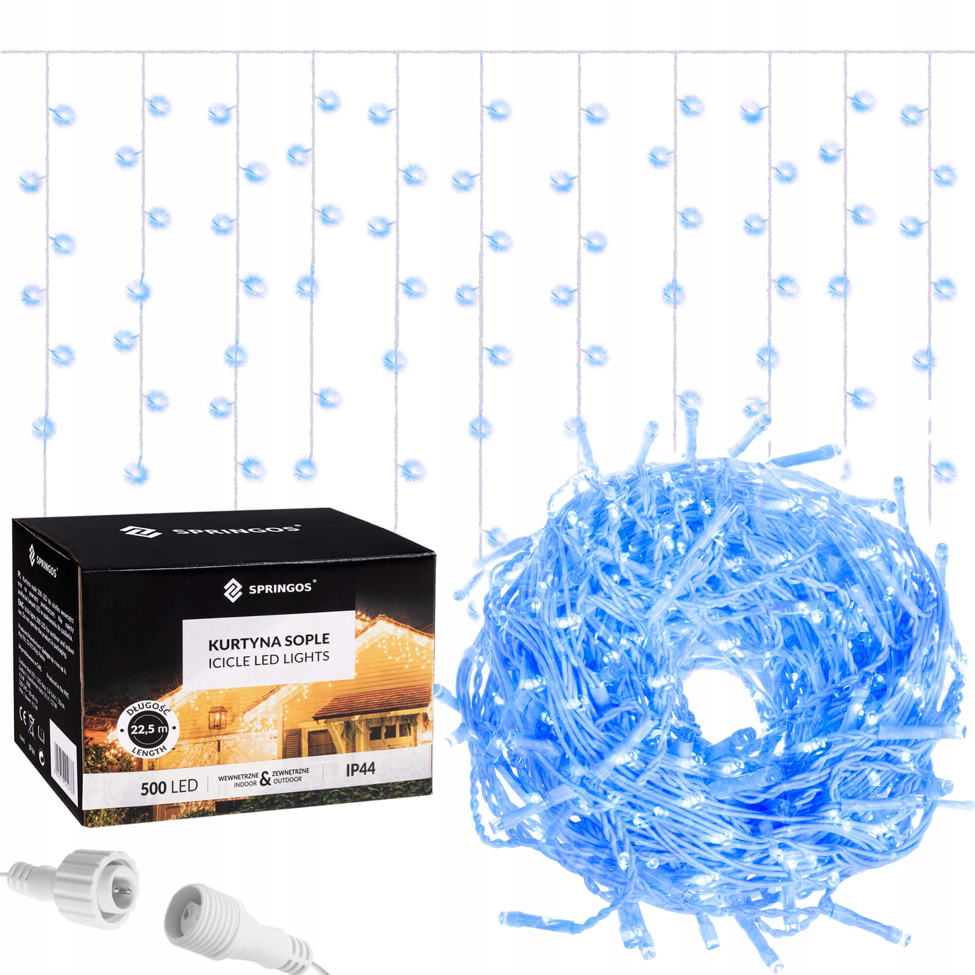 

Гирлянда бахрома уличная (наружная) Springos 20 м 500 LED CL502 Blue