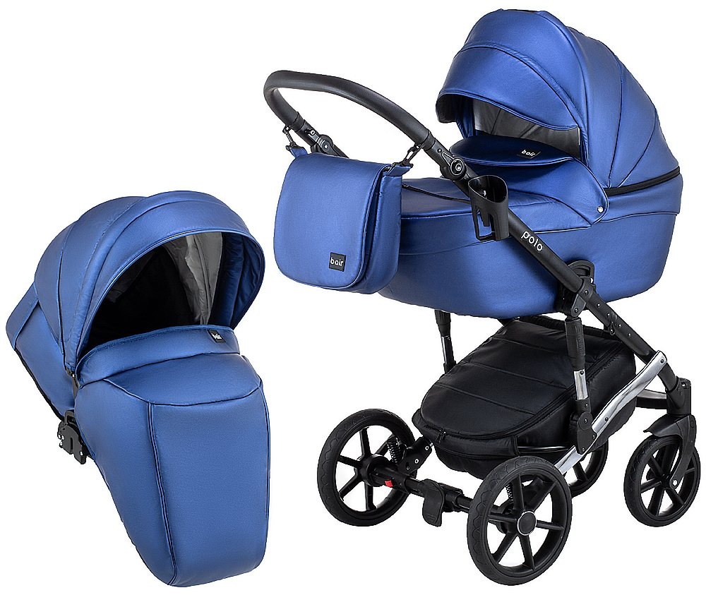 

Коляска 2 в 1 Bair Polo (Silver) кожа 100% 38S