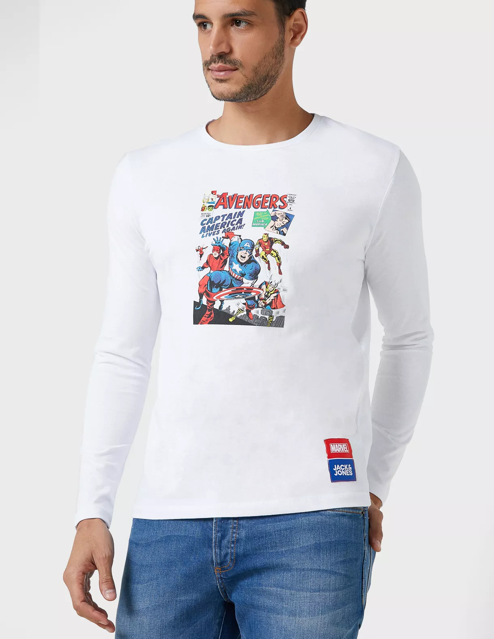 

Футболка д/р JACK&JONES М0105252 цвет белый L