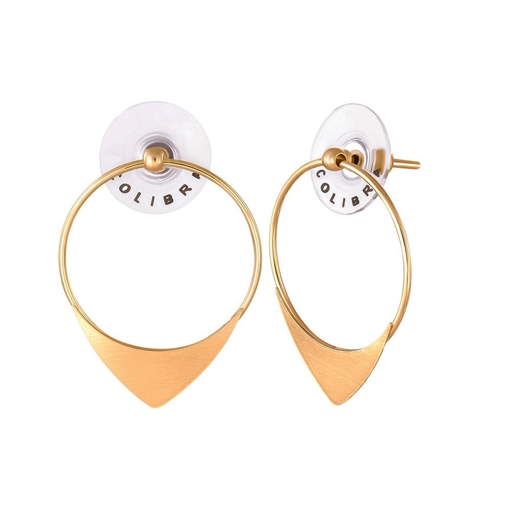 

Серьги Colibra кольца с треугольником в позолоте 24 карата P14739Au