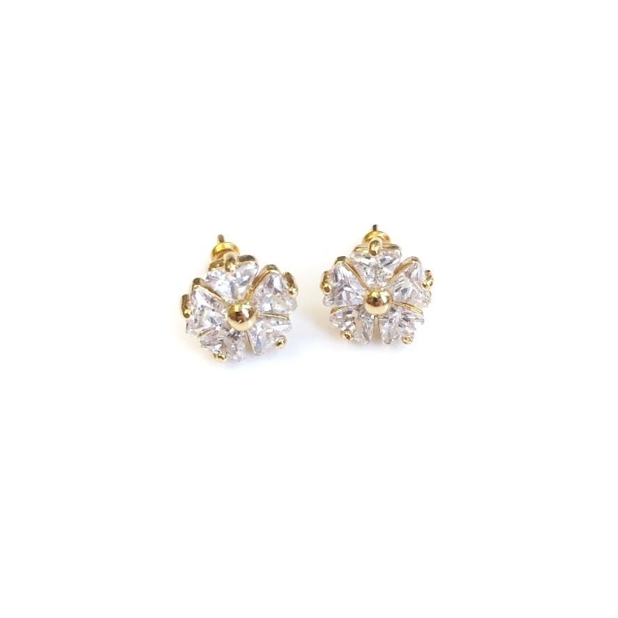 

Серьги Colibra цветочки пусеты с прозрачными кристаллами Swarovski P14624Au