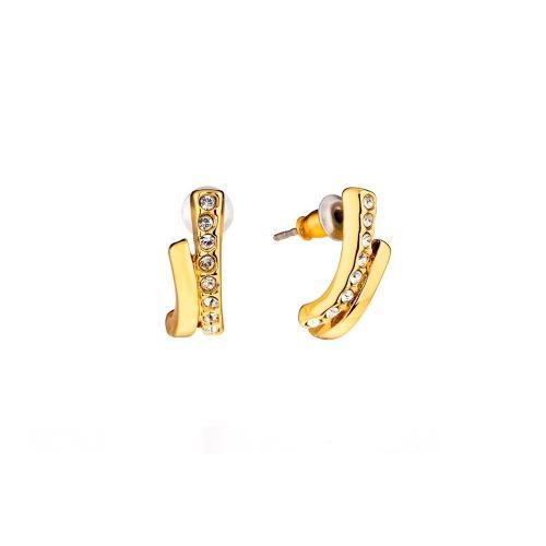 

Серьги Colibra две дуги с кристаллами Swarovski в золоте P9517Au