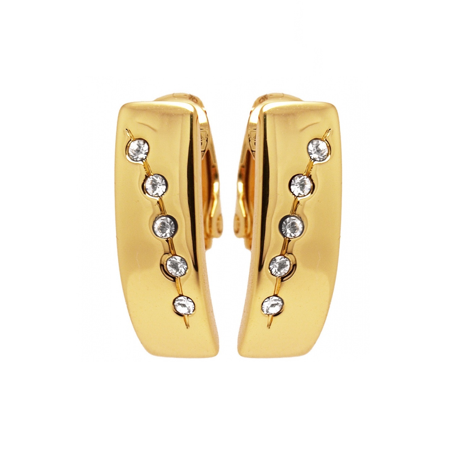 

Клипсы Colibra прямоугольные с кристаллами Swarovski в позолоте E8677Au