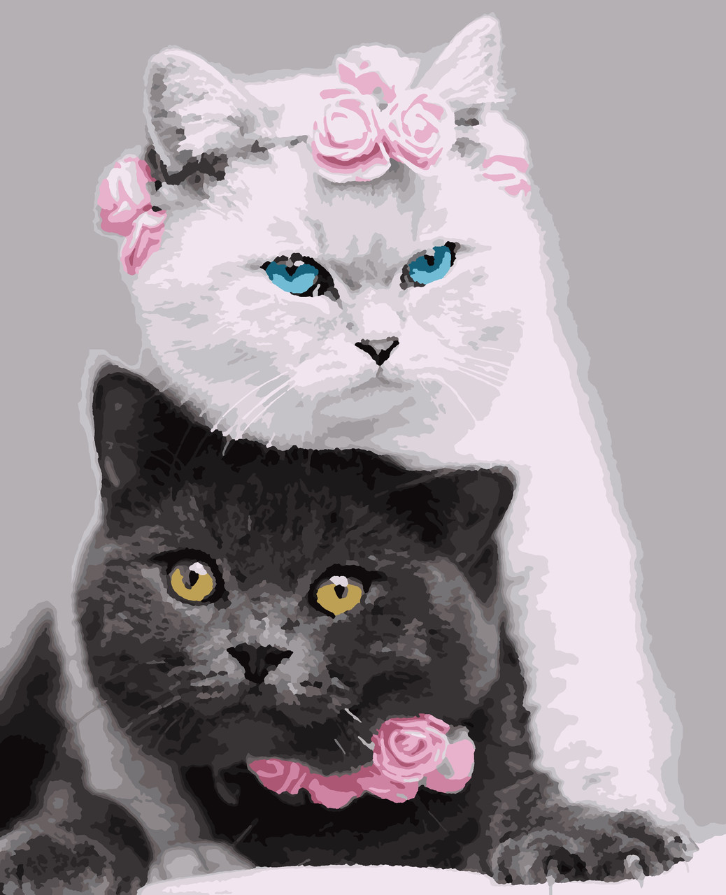 

Картины по номерам "Котики" 50*60см