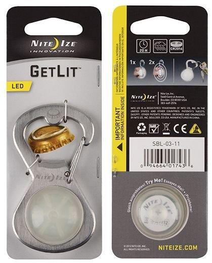 

Карабин-открывалка светодиодный Nite Ize CarbWhite SSOpener NI812 Steel