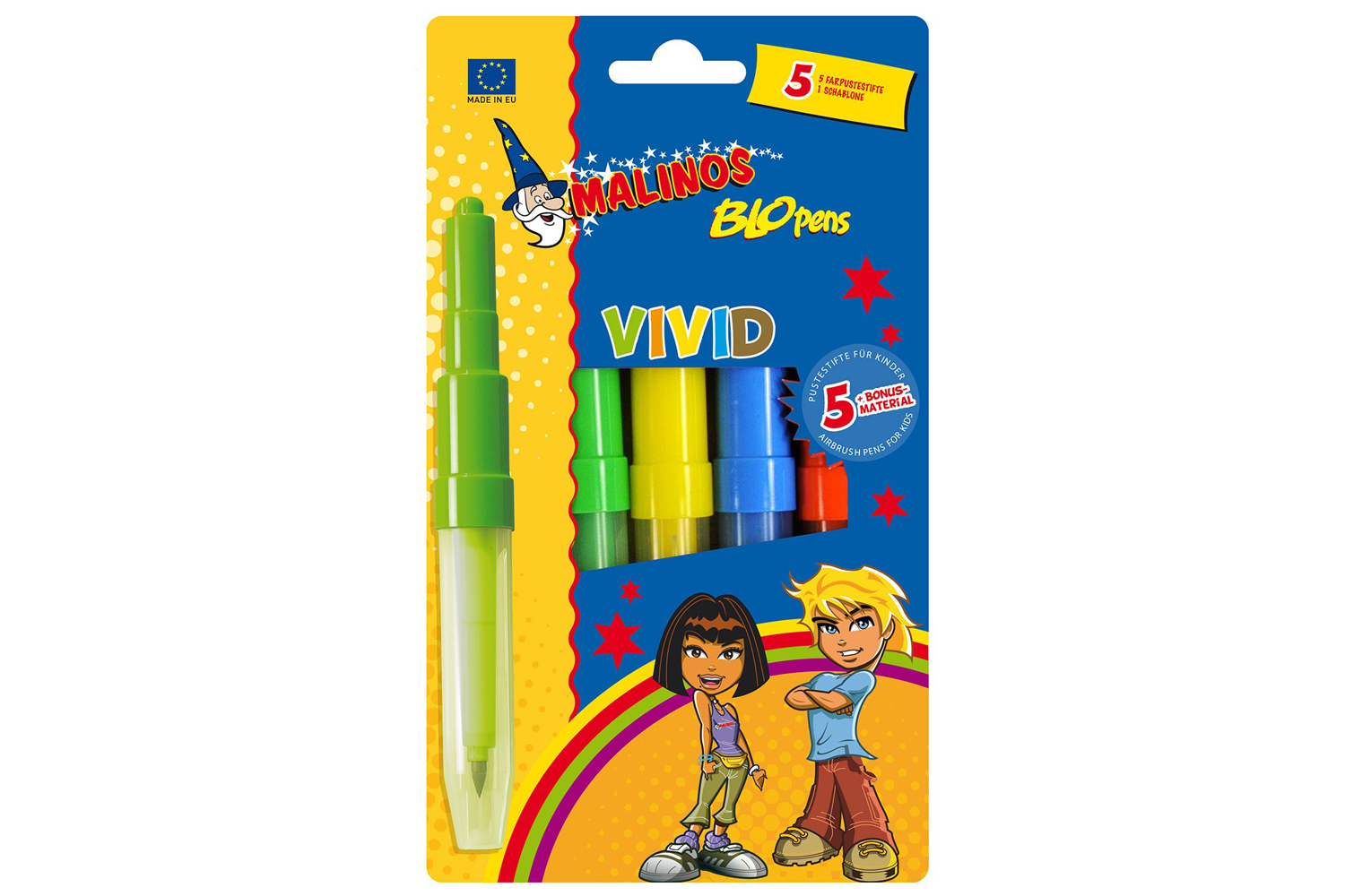 

Фломастеры-аэрографы MALINOS BLOpens Vivid 5 шт, Германия