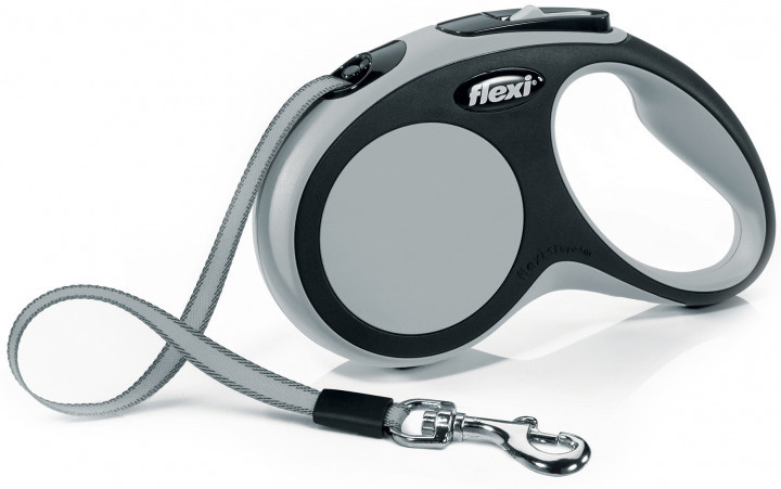 

Поводок - рулетка лента 5 м до 15 кг COMFORT Tape Leash S серая Flexi BGL-FL-80