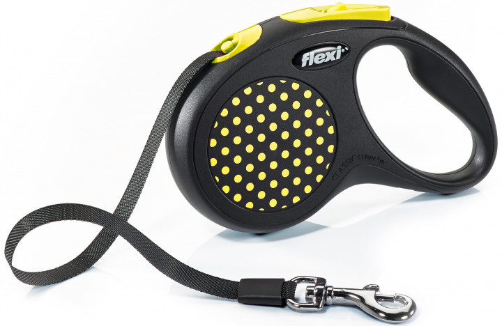 

Поводок - рулетка лента 5 м до 15 кг DESIGN S, Cord Leash желтая Flexi BGL-FL-99