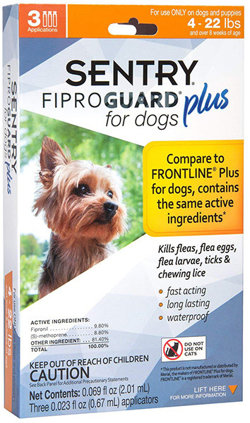 

Капли FiproGuard Plus от блох, клещей и вшей для собак весом до 10 кг 3 пипетки (2.01 мл) (73091031604)
