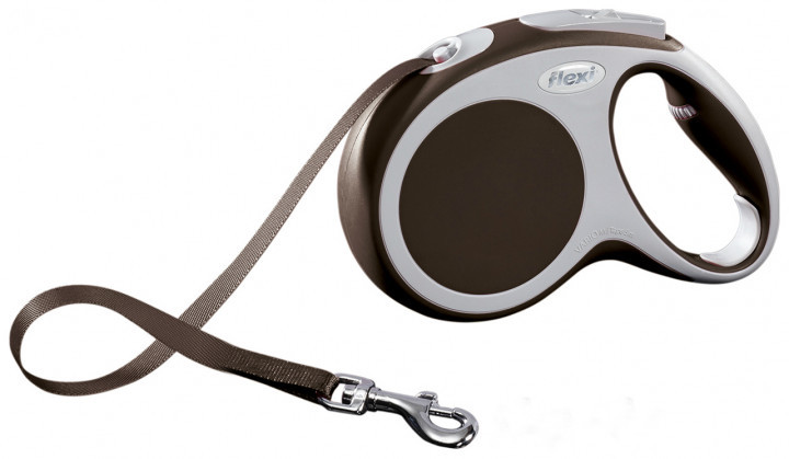 

Поводок - рулетка лента 5 м до 25 кг New COMFORT Tape Leash M коричневая Flexi BGL-FL-173
