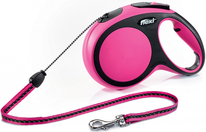 

Поводок - рулетка трос 8 м до 20 кг New COMFORT Cord Leash M розовая Flexi BGL-FL-97
