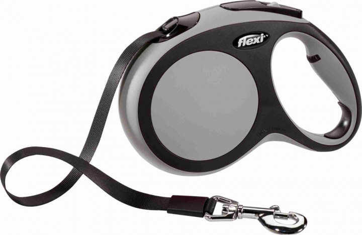 

Поводок - рулетка лента 5 м до 25 кг New COMFORT Tape Leash M серая Flexi BGL-FL-04
