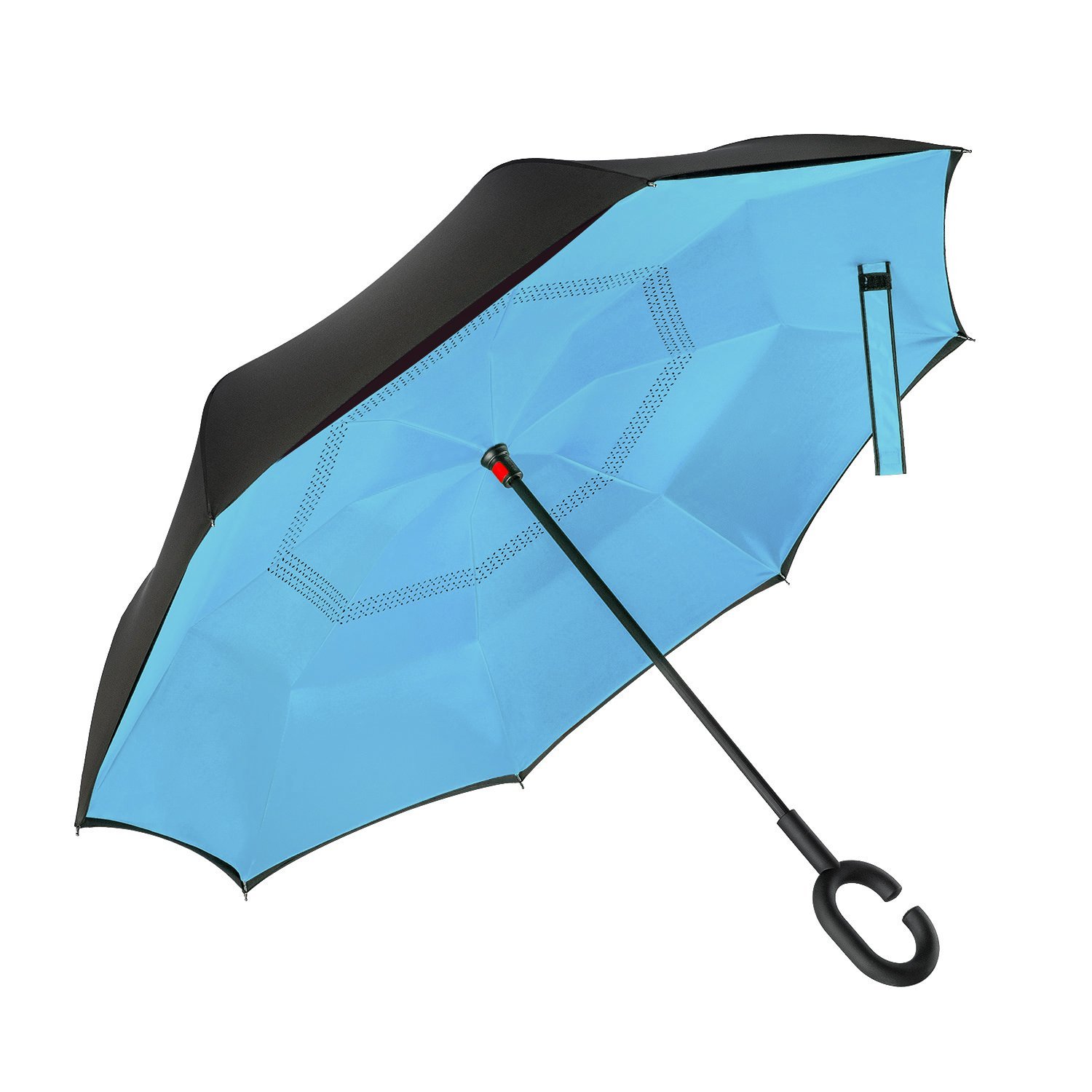 

Зонт обратного сложения наоборот Up-Brella умный антизонт (смарт зонт) Голубой