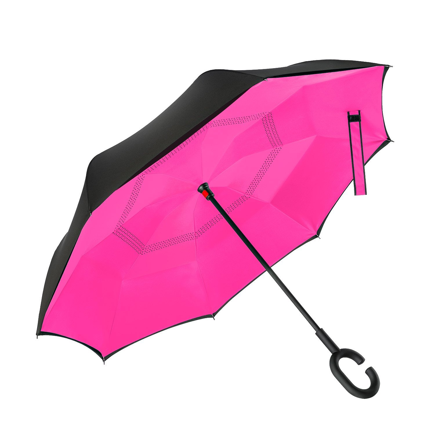 

Зонт обратного сложения наоборот Up-Brella умный антизонт (смарт зонт) Розовый
