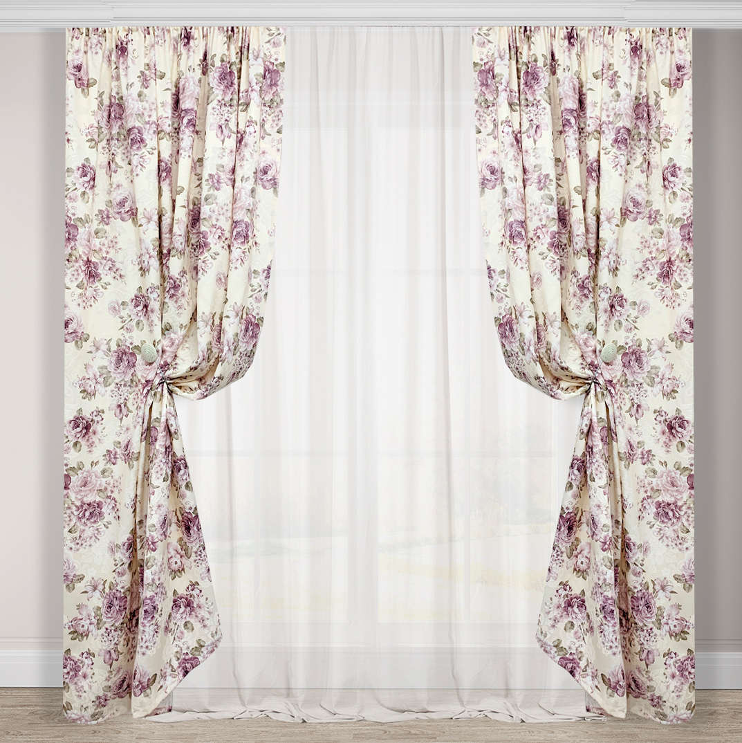 

Шторы жаккардовые Adagio Windows Decor Прованс 150х270 см Сиреневый