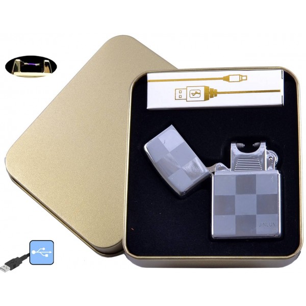 

Электроимпульсная зажигалка в металлической упаковке Jin lun (USB) №4838-5
